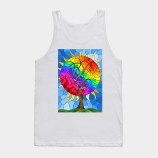 Tree Of Life Stained Glass Pattern Design Tank Top